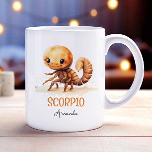 Caneca De Café Gráfico de Ilustração de Aquarela Cúbica Scorpio N