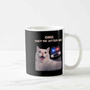 Caneca De Café Gráfico de Meme de Selfie de Gato Engraçado no Est