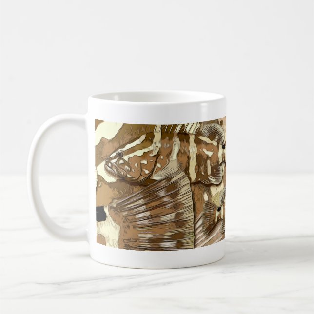 Caneca De Café Gráfico de Nassau Grouper (Esquerda)
