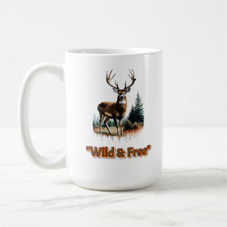 Caneca De Café Gráfico de Natureza Selvagem e Livre de Veados