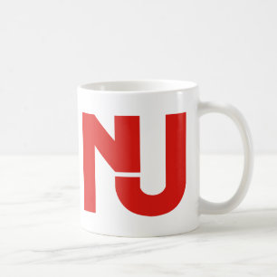 Caneca De Café Gráfico de NJ (vermelho)