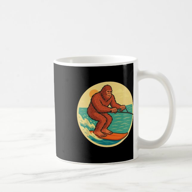 Caneca De Café Gráfico de Praia Criptid Criptid de Pé-Grande (Direita)