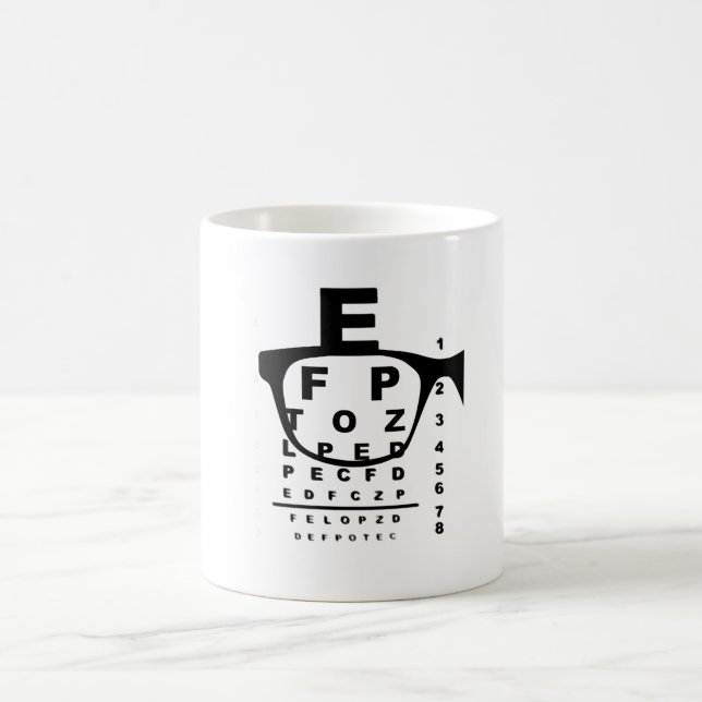 Caneca De Café Gráfico de Teste de Olhos Inversos (Centro)