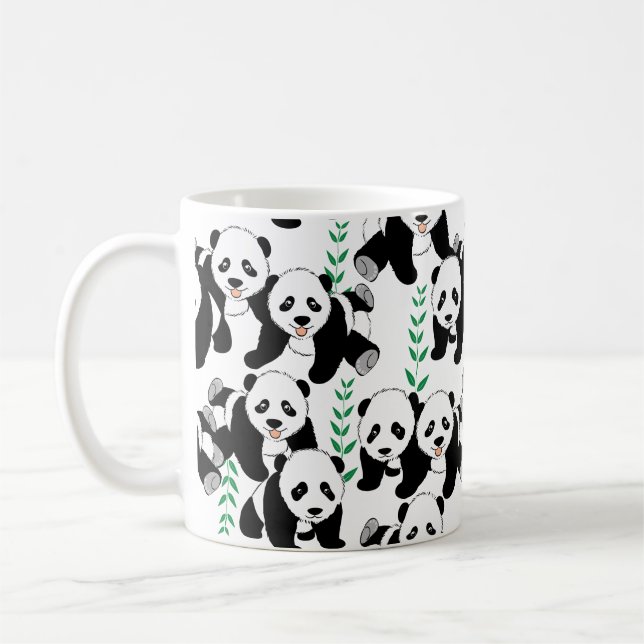 Caneca De Café Gráfico de Ursos de Panda (Esquerda)