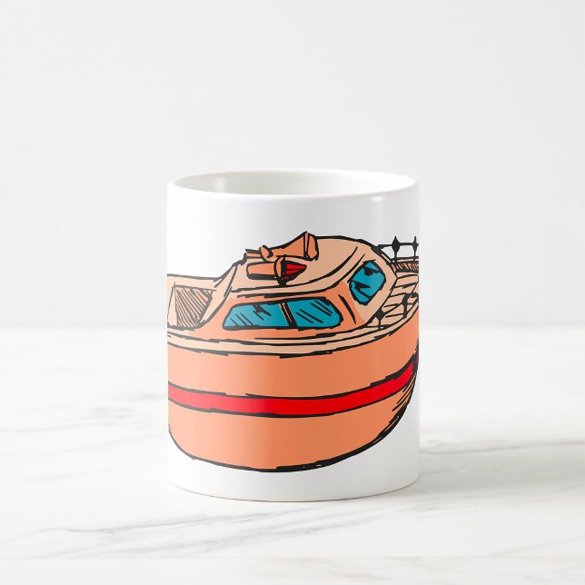 Caneca De Café Gráfico de velocistas Design de barco náutico (Criador carregado)