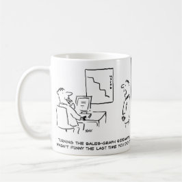 Caneca De Café Gráfico de Vendas do Office virado para Lado