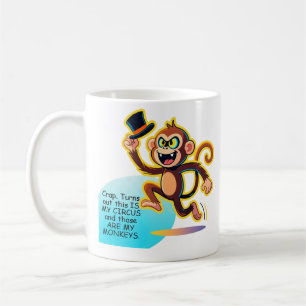 Caneca De Café Gráfico Divertido Meu Circo Meus Macacos