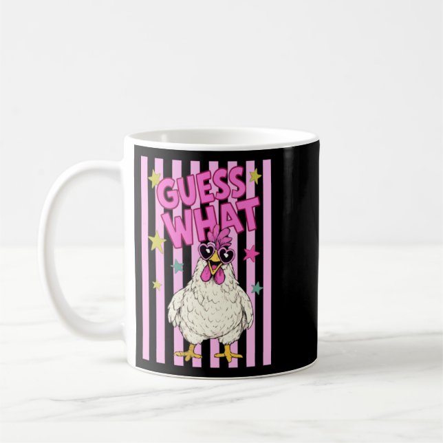 Caneca De Café Gráfico do Bumbum de Frango Adivinhe (Esquerda)