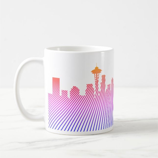 Caneca De Café gráfico do horizonte literal Seattle (Esquerda)