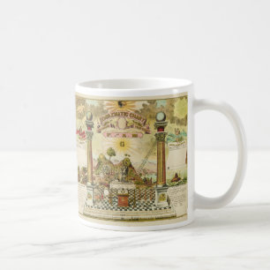 Caneca De Café Gráfico emblemático e história maçônica da FAM