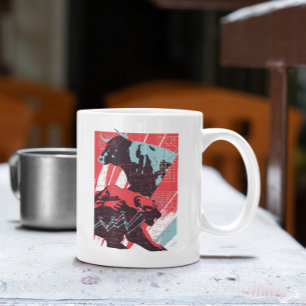 Caneca De Café Gráfico Minimalista de Touro e Urso do Mercado de 
