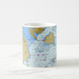 Caneca De Café Gráfico náutico da Baía de Sausalito São Franc