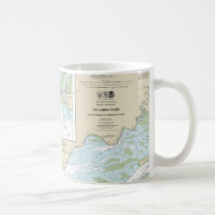 Caneca De Café Gráfico náutico do Rio Columbia 18521