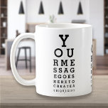 Caneca De Café Gráfico óptico de Visão Oculta Personalizada de Di<br><div class="desc">Adicione sua própria mensagem para criar um presente exclusivo e divertido. Projetado por Thisnotme©</div>
