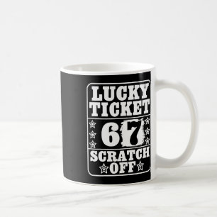Caneca De Café Gráfico Vintage Bilhete Sortudo Seis Sete Tendênci