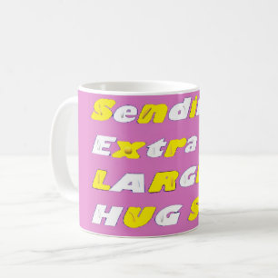 Caneca De Café Gráficos brancos cor-de-rosa-design a-cor-de-gran