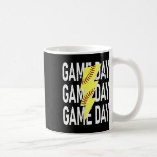 Caneca De Café Gráficos de Dia de Jogo da Vovó de Softbol Com Vib