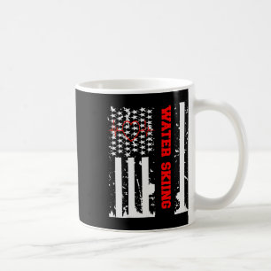 Caneca De Café Gráficos de Esqui Aquático Com Bandeira Americana