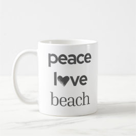 Caneca De Café Gráficos de Praia Paz Amor | Vida Náutica Costeira