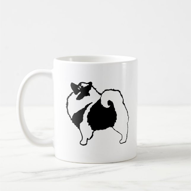 Caneca De Café Gráficos Keeshond - Arte de Cachorro Original (Esquerda)