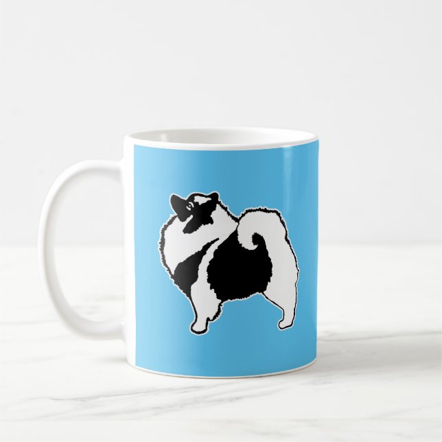 Caneca De Café Gráficos Keeshond - Arte de Cachorro Original (Esquerda)