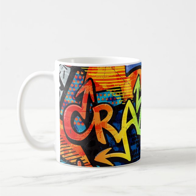 Caneca De Café Grafite Bricks: Abstrato urbano (Esquerda)