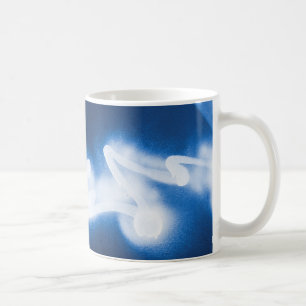 Caneca De Café Grafite pulverizado em metal azul