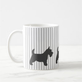 Caneca De Café Grafite Terrier em faixas de Cinza