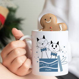 Caneca De Café Grafo Natal Apresenta Mug (Verde Azul)