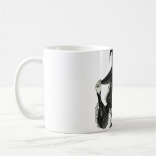 Caneca De Café Grama de Ilustração de Bruxa Gótica