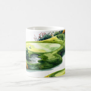 Caneca De Café Grama de Putting de Golfe