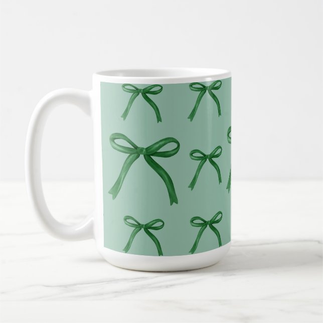 Caneca De Café Grama elegante de arco verde-esverdeado Mug (Esquerda)