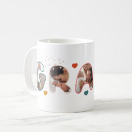 Caneca De Café Gramas Múltiplas Colagem de Fotografias Vovó