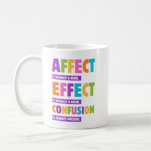 Caneca De Café Gramática de Afetação vs Efeito - Oferta Engraçada