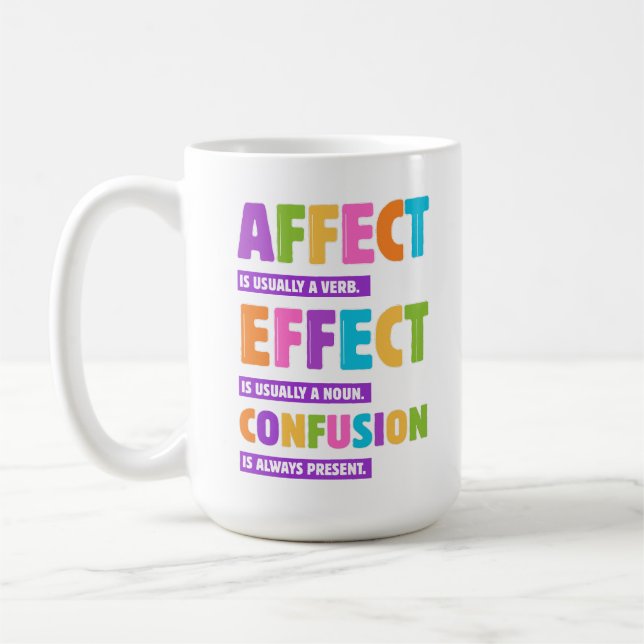 Caneca De Café Gramática de Afetação vs Efeito - Oferta Engraçada (Esquerda)
