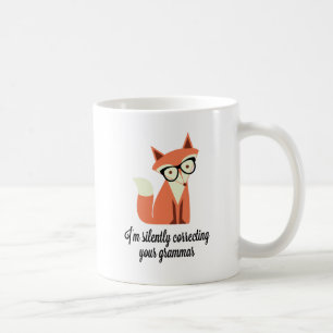 Caneca De Café Gramática do Fox do hipster