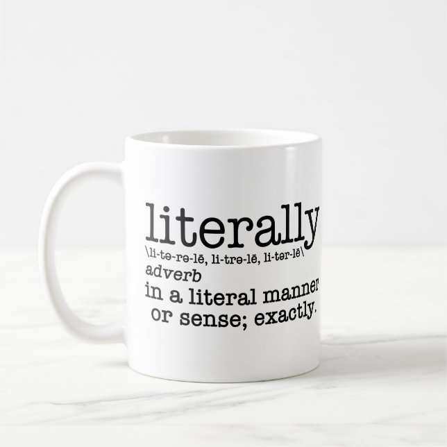 Caneca De Café Gramática em Inglês de Definição Literária (Esquerda)