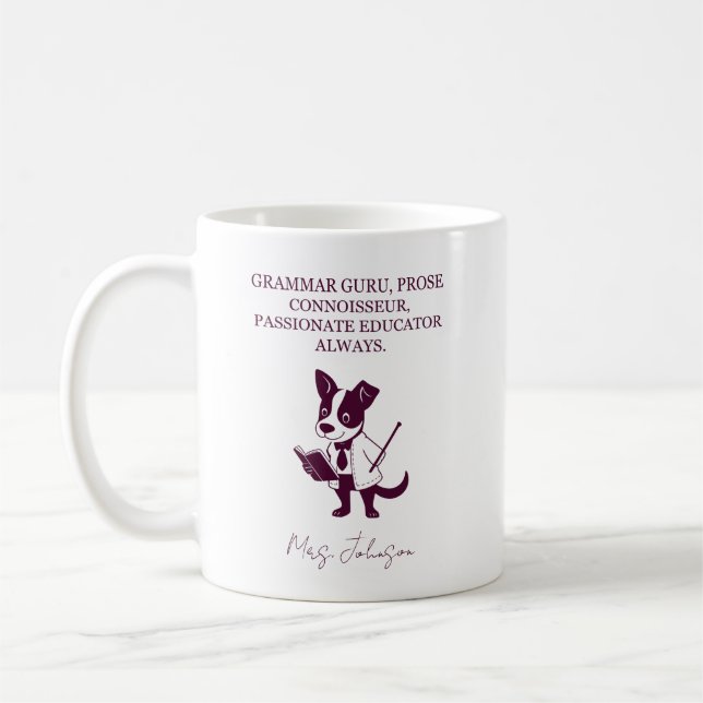Caneca De Café Grammar Guru Prose Connoisseur Passionate Educator (Esquerda)