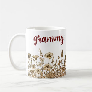 Caneca De Café Grammy Modern Floral Design