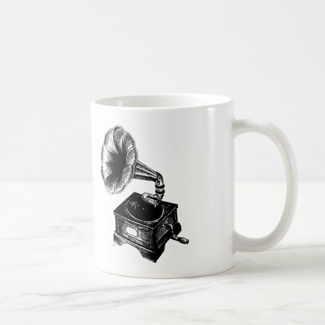 Caneca De Café Gramofone Antigo (Direita)