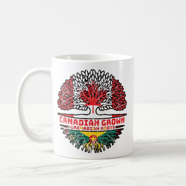 Caneca De Café Granada Granada Canadense Canadá Bandeira de Raíze (Esquerda)