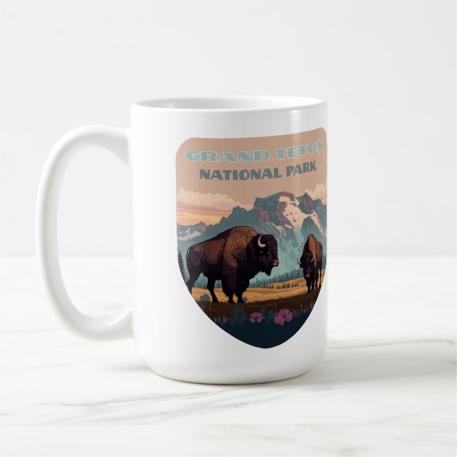 Caneca De Café Grand Teton National Park Jackson Wyoming Mountain (Esquerda)
