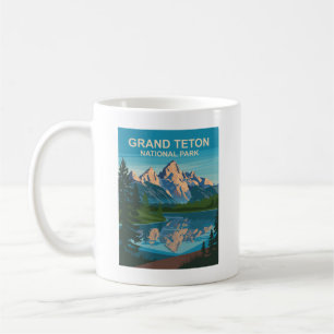 Caneca De Café Grand Teton National Park Landscape Viagem Art