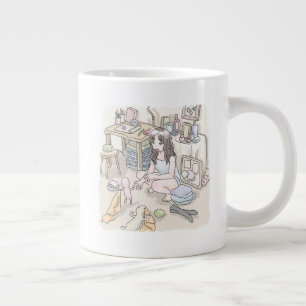 Caneca De Café Grande さ む ご じ 作 業 に 机 の あ る 、 靴 em 下 em や em 衣 em 類 em の