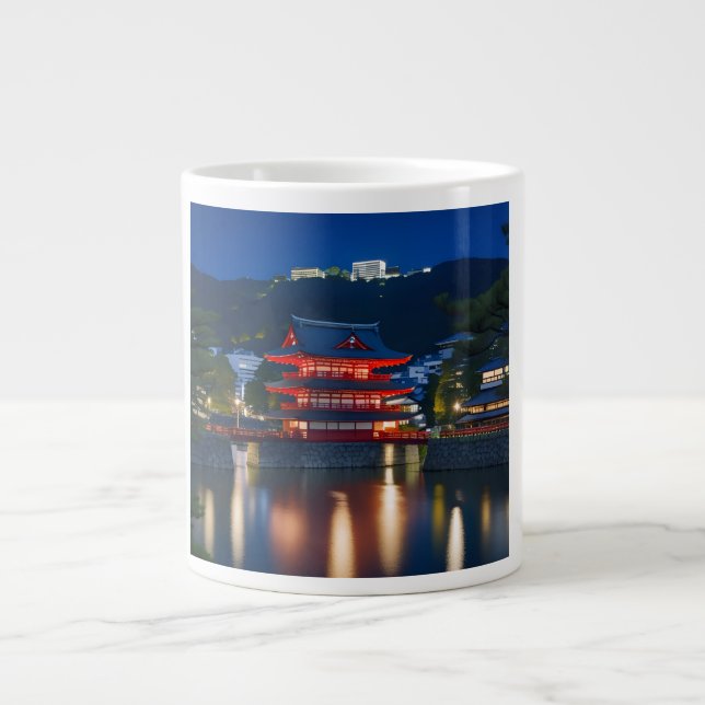 Caneca De Café Grande 富士山と紅葉（ Mount Fuji and autumn leaves） (Frente)
