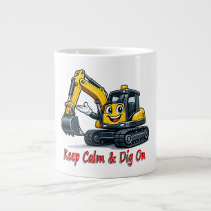 Caneca De Café Grande 0499AC20A1 Mascote de Empilhadeira Feliz em Desen