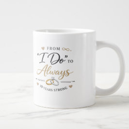 Caneca De Café Grande 10 Year Wedding Anniversary Mug