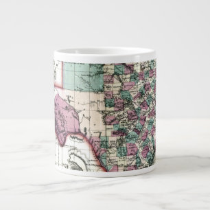 Caneca De Café Grande 1866 Mapa Antiquário do Texas por Schönberg & Co