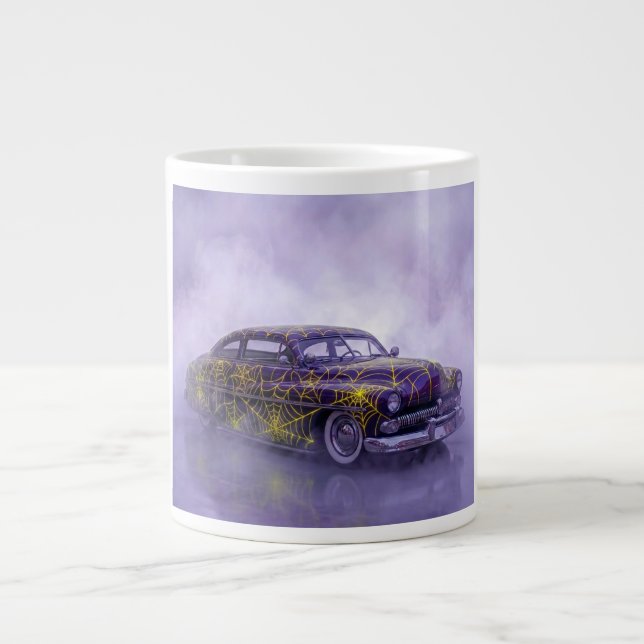 Caneca De Café Grande 1950 Mercúrio Roxo Com Teia de Aranha (Frente)