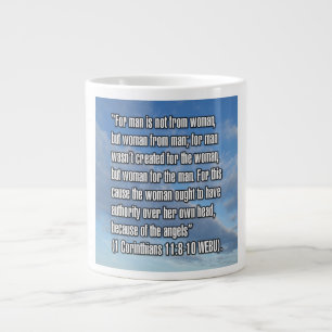 Caneca De Café Grande 1 Corinthians 11:8-10 WEBU Mug